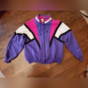 Retro bold lined Zip Up Sweatshirt Sunterra Large